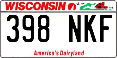 WI license plate 398NKF