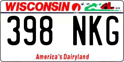 WI license plate 398NKG