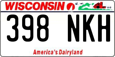 WI license plate 398NKH