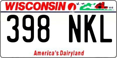 WI license plate 398NKL