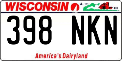 WI license plate 398NKN