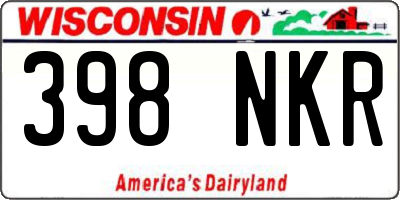 WI license plate 398NKR