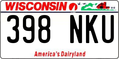 WI license plate 398NKU