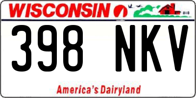 WI license plate 398NKV