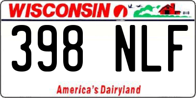 WI license plate 398NLF