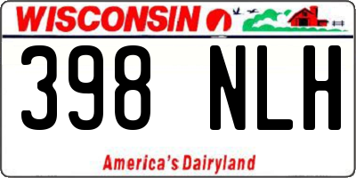 WI license plate 398NLH