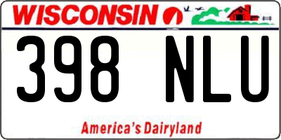 WI license plate 398NLU