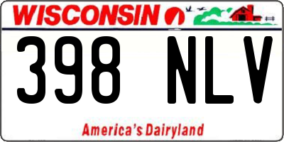 WI license plate 398NLV