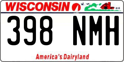 WI license plate 398NMH