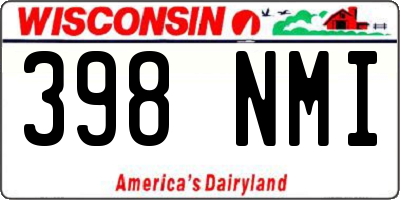 WI license plate 398NMI