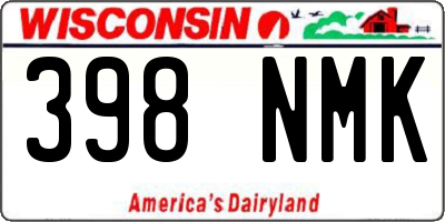 WI license plate 398NMK