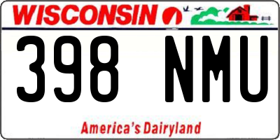 WI license plate 398NMU