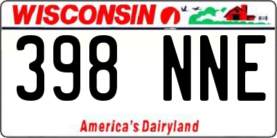 WI license plate 398NNE