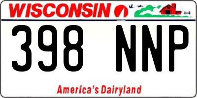 WI license plate 398NNP
