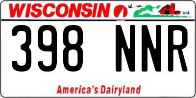 WI license plate 398NNR