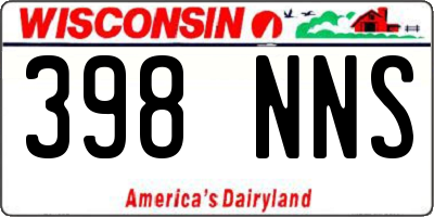 WI license plate 398NNS