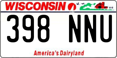 WI license plate 398NNU