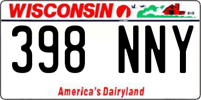 WI license plate 398NNY