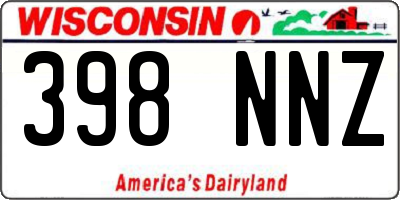 WI license plate 398NNZ