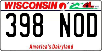 WI license plate 398NOD