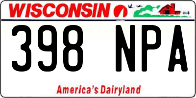 WI license plate 398NPA