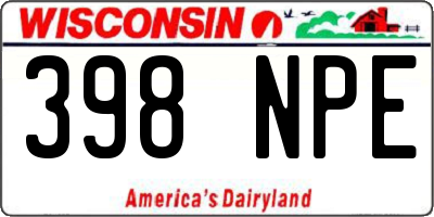 WI license plate 398NPE