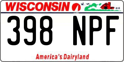 WI license plate 398NPF