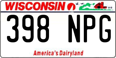 WI license plate 398NPG