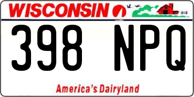 WI license plate 398NPQ