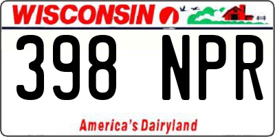 WI license plate 398NPR
