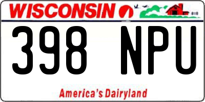 WI license plate 398NPU