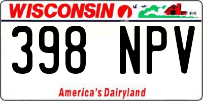 WI license plate 398NPV