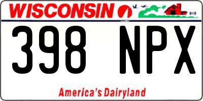 WI license plate 398NPX