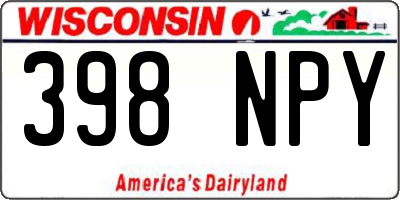 WI license plate 398NPY