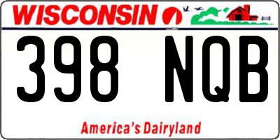 WI license plate 398NQB