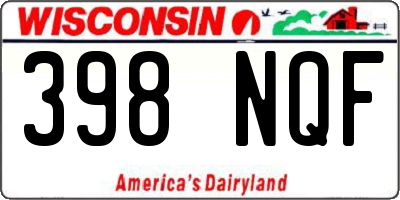 WI license plate 398NQF