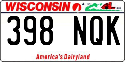 WI license plate 398NQK