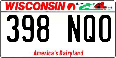 WI license plate 398NQO
