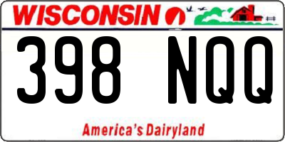 WI license plate 398NQQ