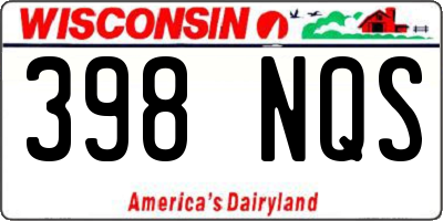 WI license plate 398NQS
