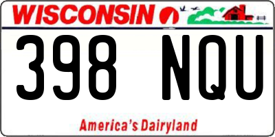 WI license plate 398NQU