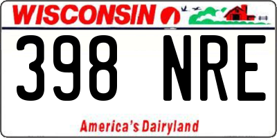 WI license plate 398NRE