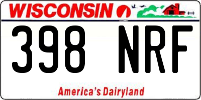 WI license plate 398NRF
