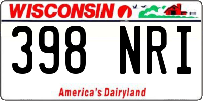 WI license plate 398NRI