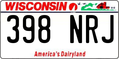 WI license plate 398NRJ