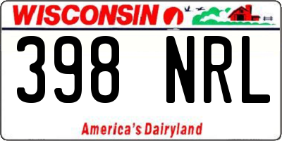 WI license plate 398NRL