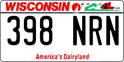 WI license plate 398NRN