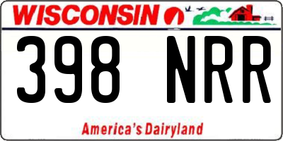 WI license plate 398NRR
