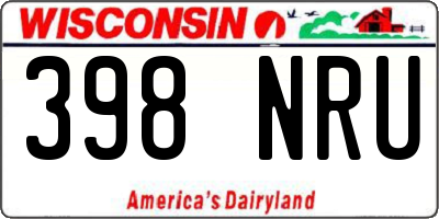 WI license plate 398NRU