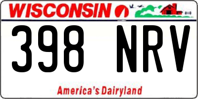WI license plate 398NRV